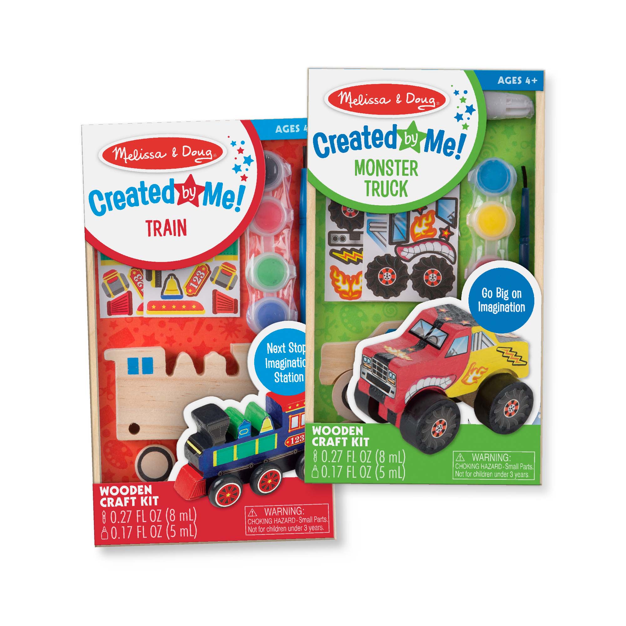 Created by Me!? Vehicles Craft Kit 2-Pack: Monster Truck. Train