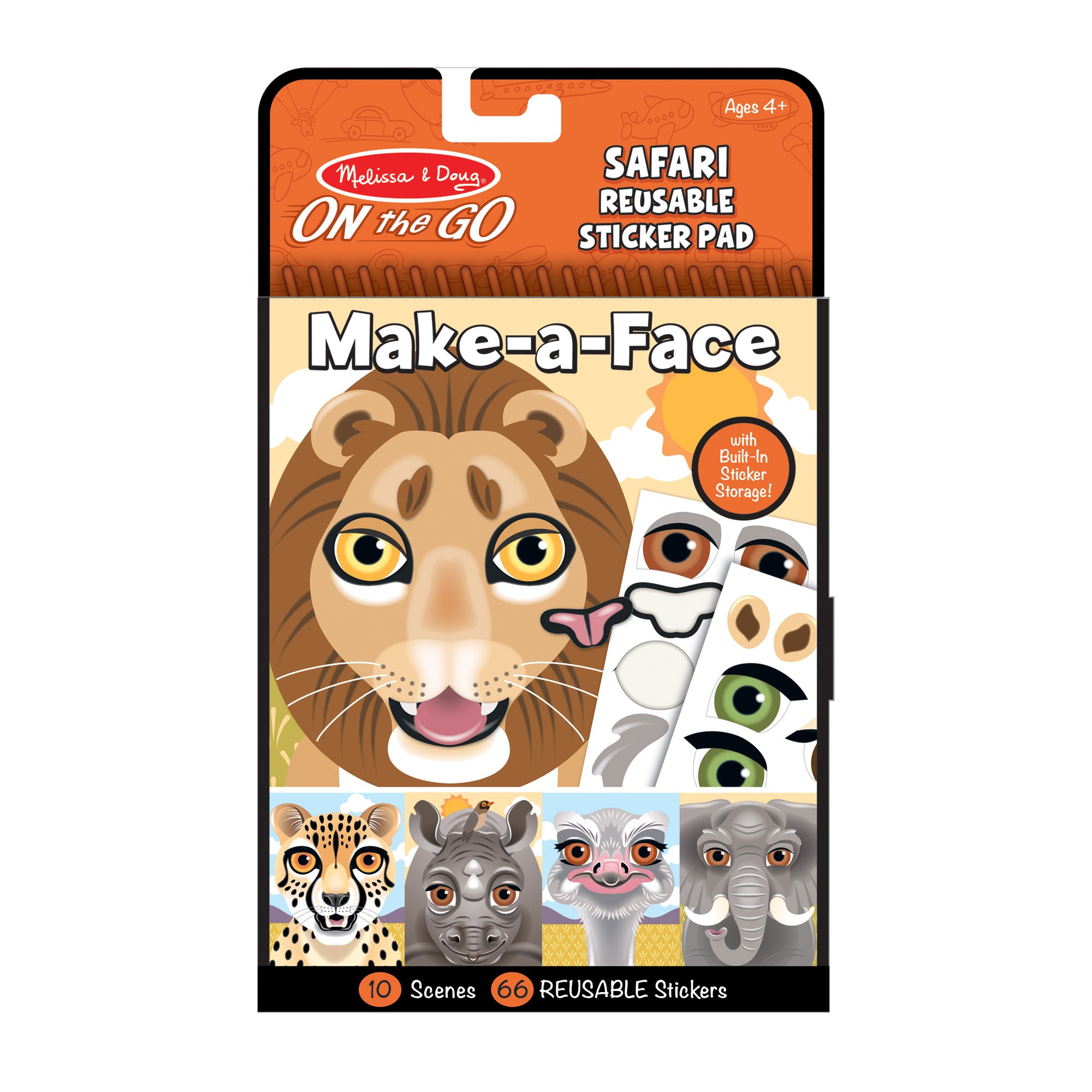 Make-a-Face ?C Safari Reusable Sticker Pad ?C On the Go Travel Activity