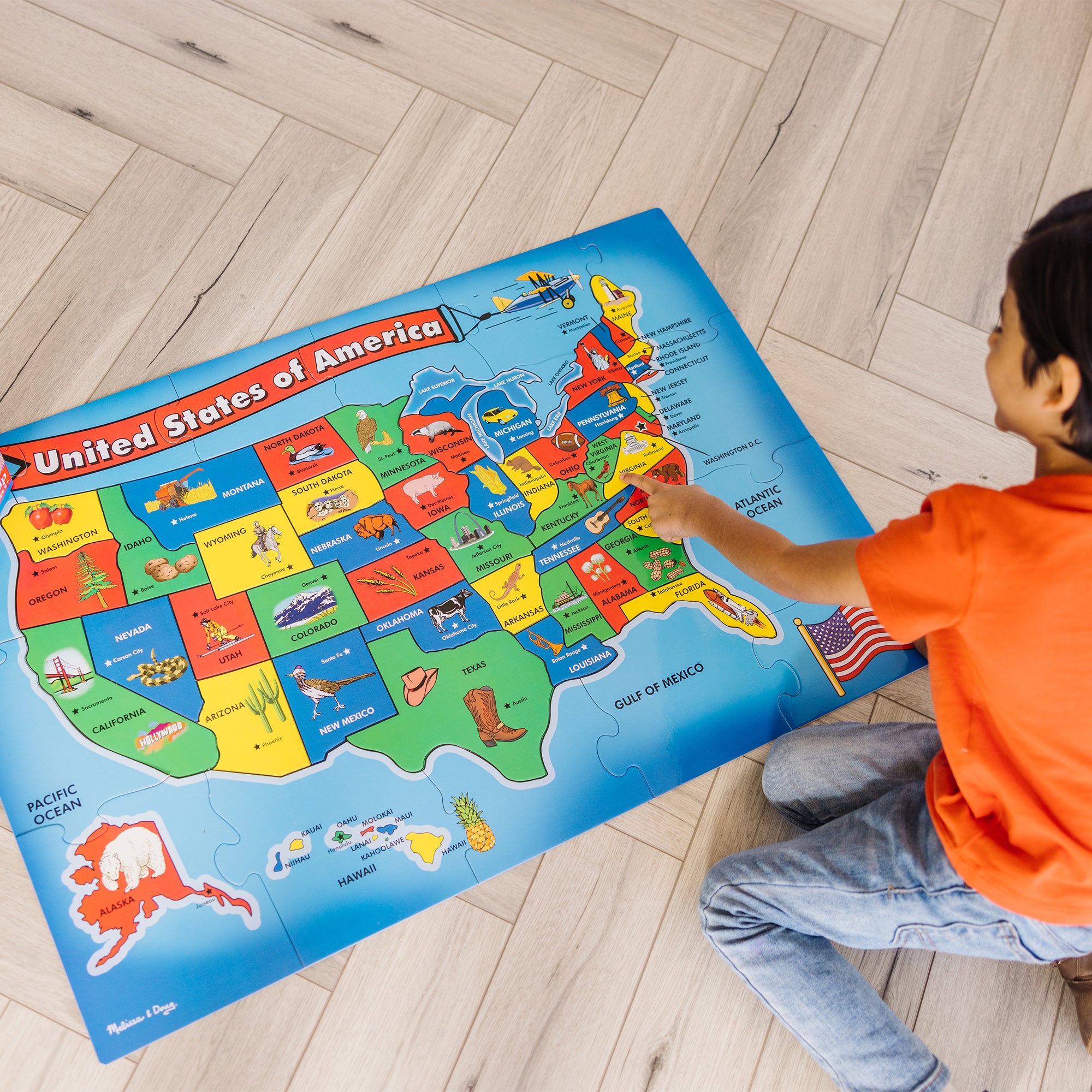 USA Map Floor Puzzle - 51 Pieces - Image 6