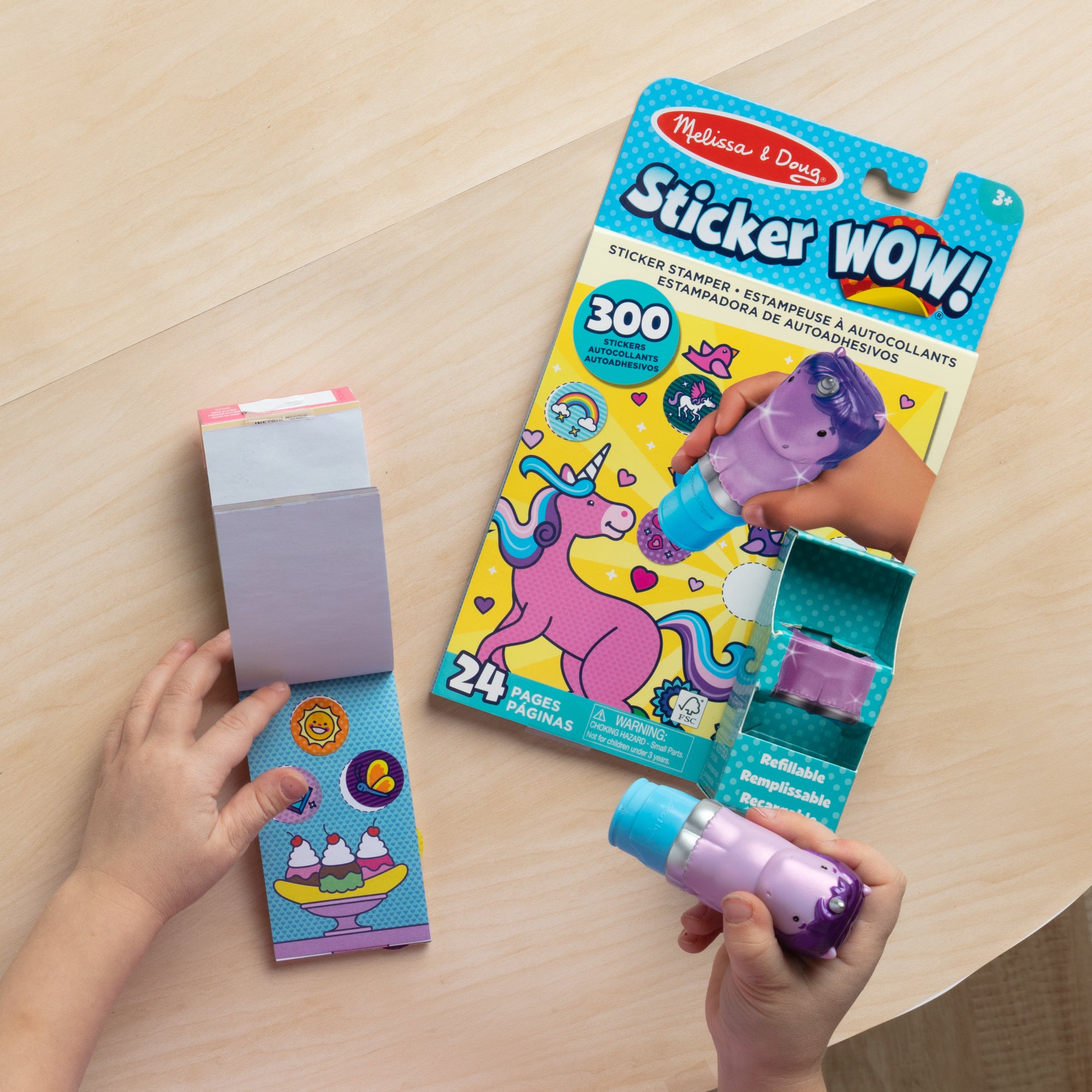 Sticker WOW!? Purple Unicorn Bundle: Activity Pad & Sticker Stamper + Mini Activity Pad and 200 Refill Stickers - Image 10