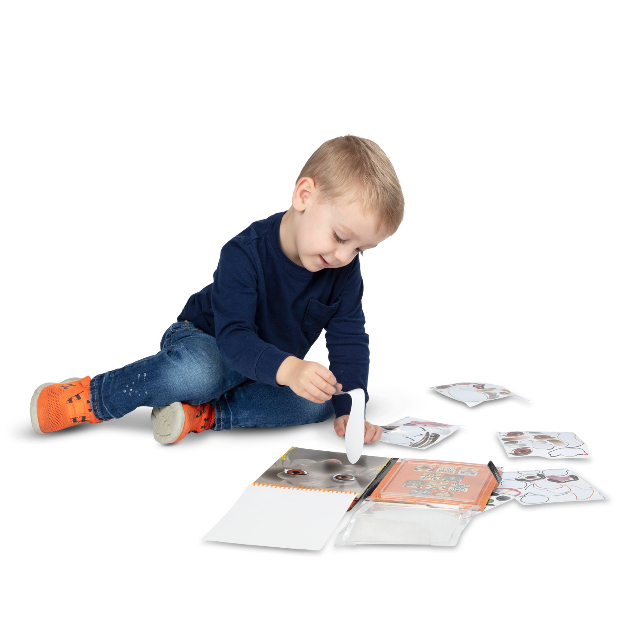 Make-A-Face Reusable Sticker Pad 3-Pack: Safari. Farm. Pets - Image 8