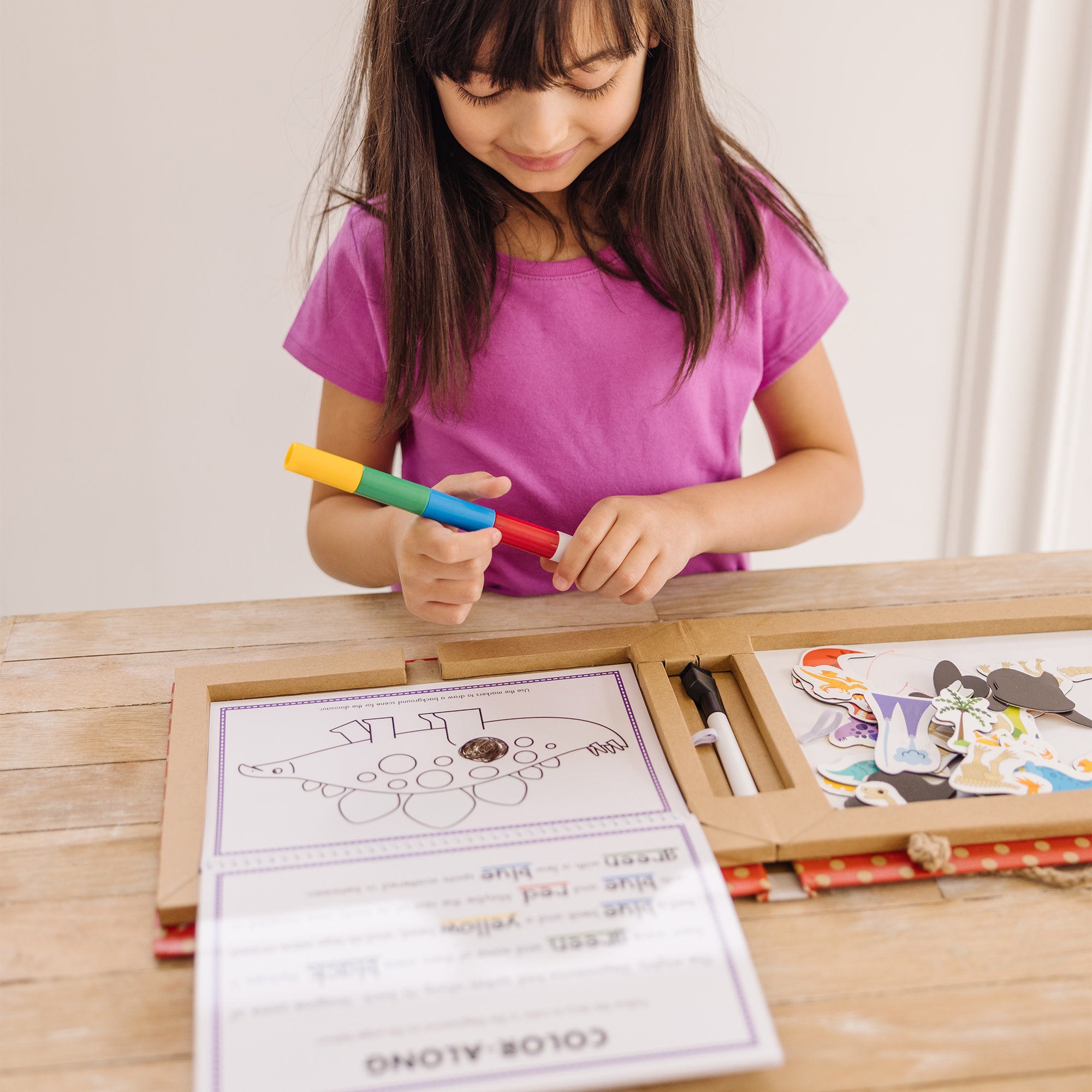 Natural Play: Play. Draw. Create Reusable Drawing & Magnet Kit ?C Dinosaurs - Image 2