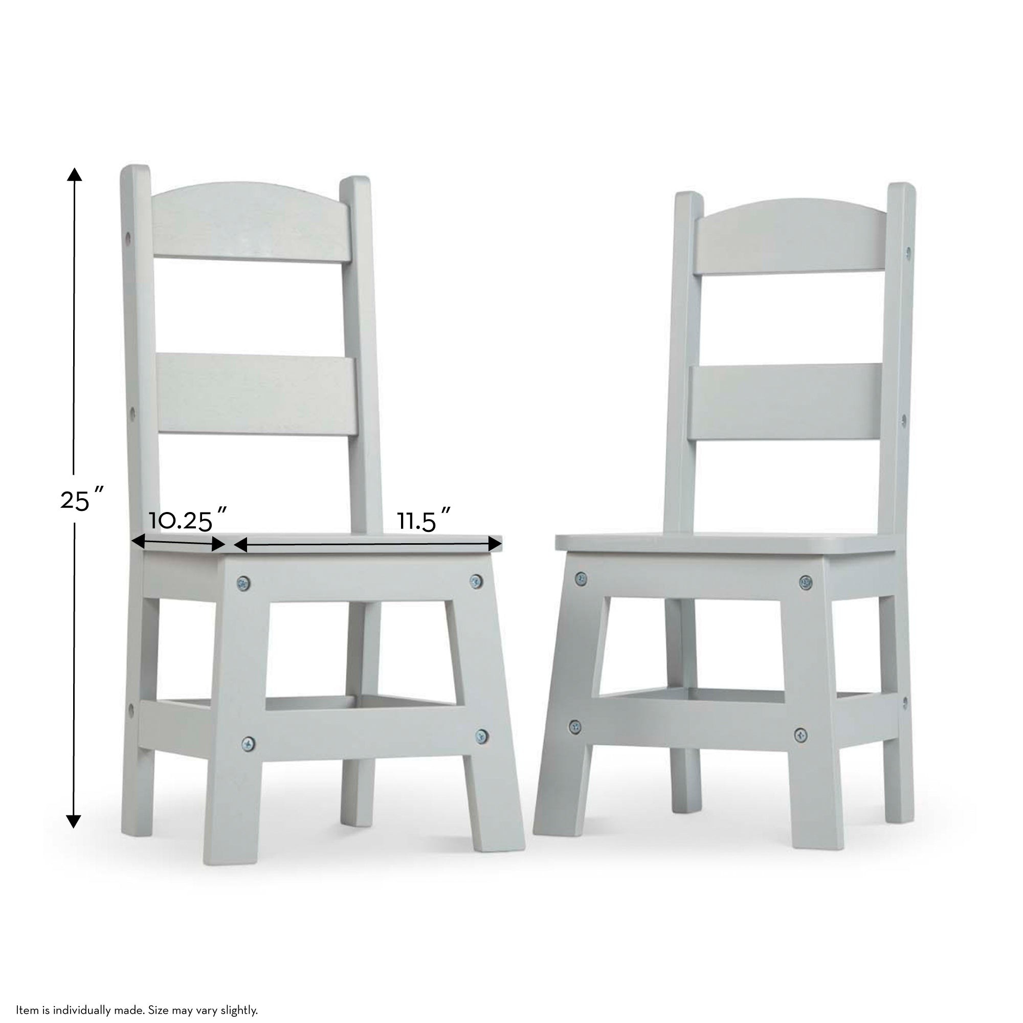 Child's Wooden Chair Pair ?C Gray - Image 3