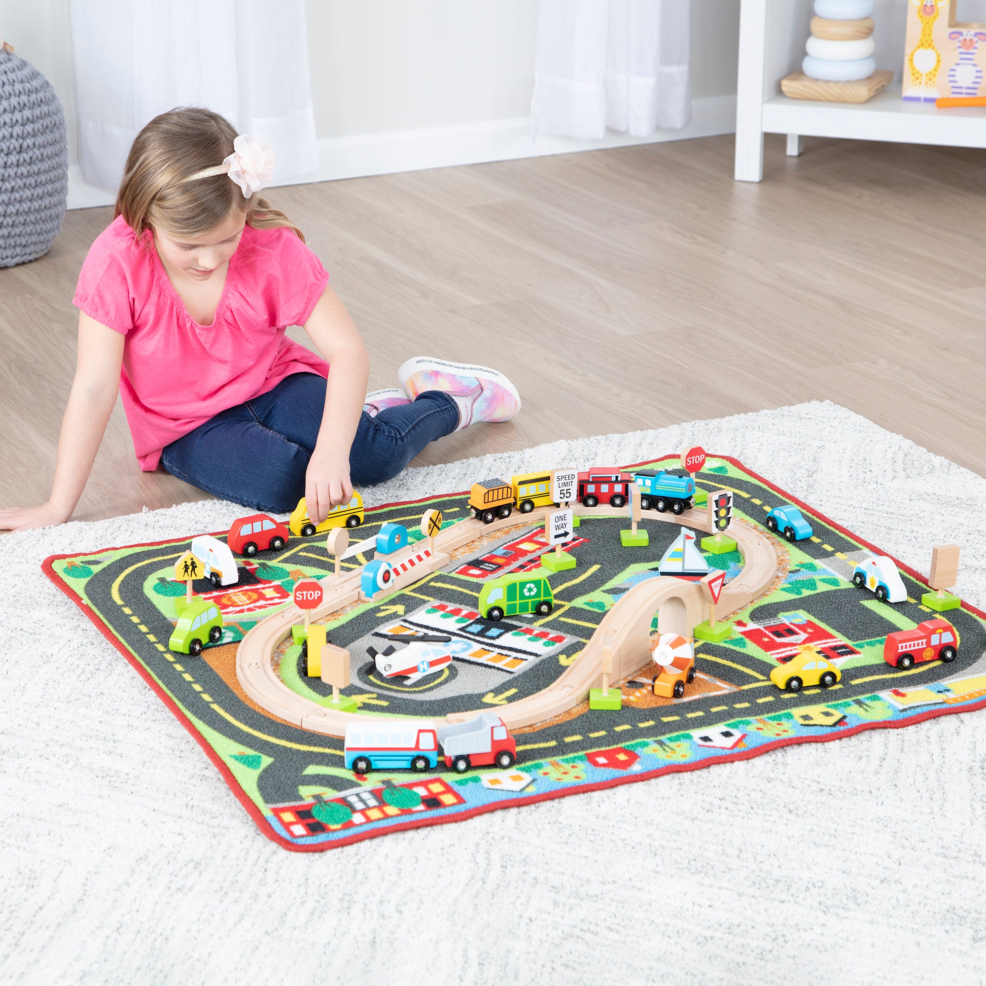 Deluxe Multi-Vehicle Activity Rug Play Set - Image 7